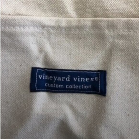 VINEYARD VINES Classic Canvas Uncle Sam Tote Bag Blue & White 17" - Picture 13 of 16